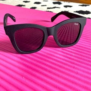 Quay Australia Black Matte Cat Eye Sunglasses